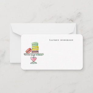 Cute Watercolor Macaroons Little Note Card