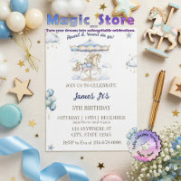 Cute Watercolor Magical Carousel Birthday Party