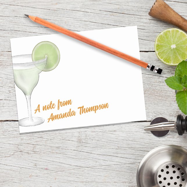 Cute Watercolor Margarita Cocktails Personalized Post-it Notes (Cute post it note with watercolor margarita cocktail)