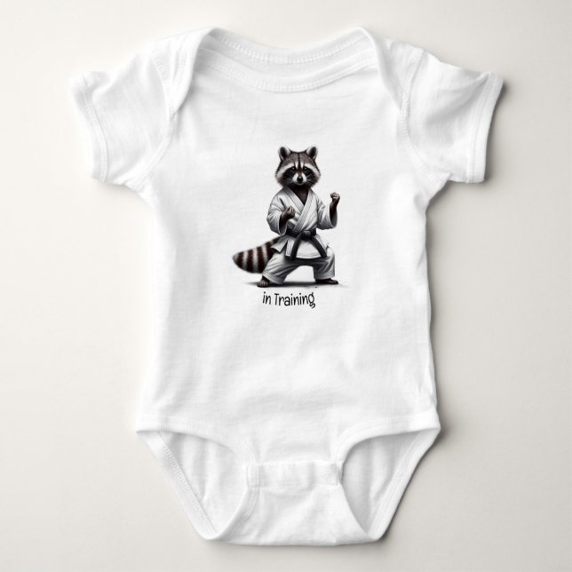 Cute Watercolor  Martial Arts in Training Baby Bodysuit (Front)