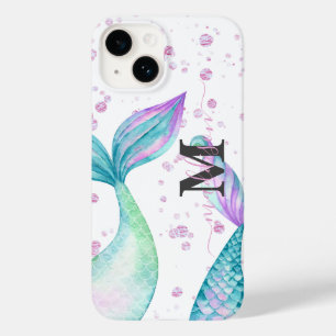 Cute Watercolor Mermaid Monogrammed Case-Mate iPhone 14 Case