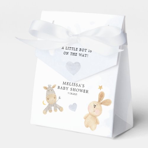  Cute Watercolor Modern Baby Shower Cuddly Toys Favor Boxes