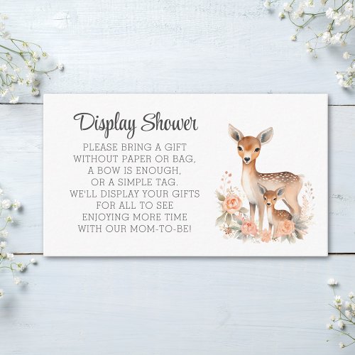 Cute Watercolor Mom and Baby Deer Display Shower Enclosure Card