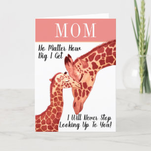 Cute Watercolor Mom and Baby Giraffe Mother's Day Holiday Card