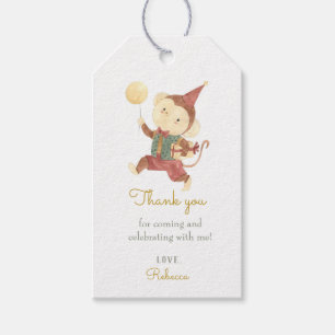 Cute Watercolor Monkey Birthday Gift Tags
