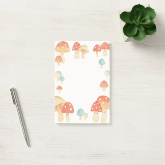 Cute Watercolor Mushroom Memo Pad Post-it Notes