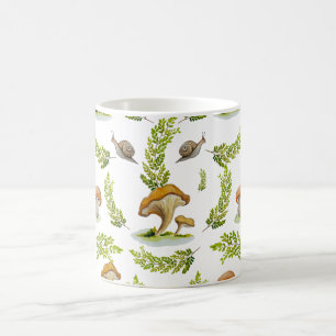 Cute watercolor mushroom pattern coffee mug