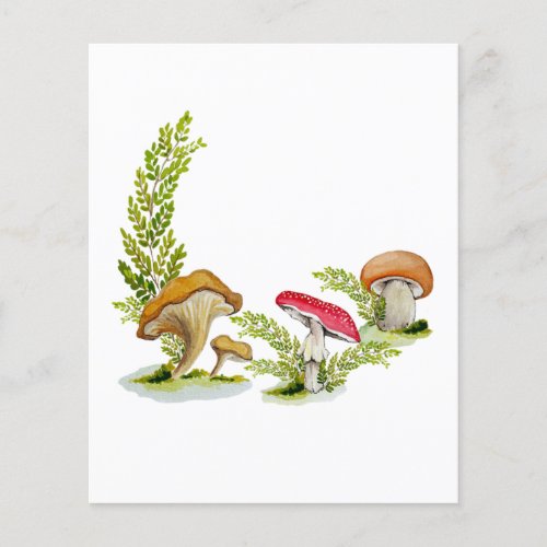 Cute watercolor mushroom pattern  coffee mug card  flyer
