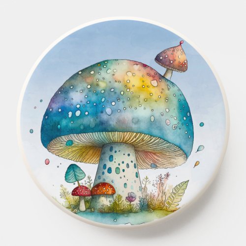 Cute watercolor mushroom toadstool psychadelic PopSocket