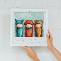 Cute Watercolor Newborn Babies sleeping Nursery