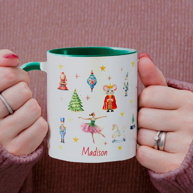 Cute watercolor nutcracker characters stars mug (Creator Uploaded)