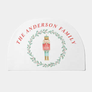 cute watercolor nutcracker christmas doormat