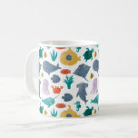 Cute Watercolor Ocean Animals Pattern Coffee Mug