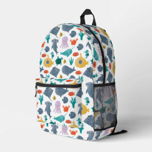 Cute Watercolor Ocean Animals Pattern Printed Backpack