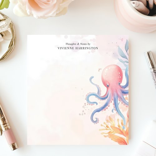 Shop 7 Cute Watercolor Octopus Ocean Personalized Notepad