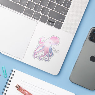 Cute watercolor octopus sticker
