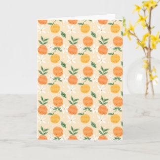 Cute Watercolor Orange Fruit Seamless Pattern Card