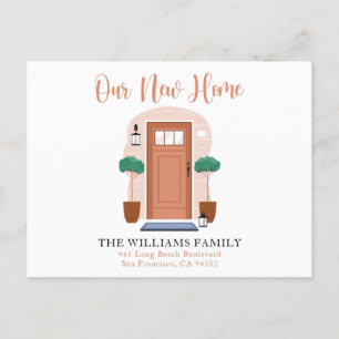 Cute Watercolor Our New Home Moving Announcement Postcard