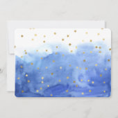 Cute Watercolor Outer Space Boy 1st Birthday Invitation (Back)