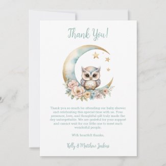 Cute Watercolor Owl Baby Shower 