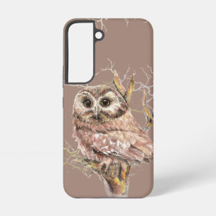 Cute Watercolor Owl Bird Wildlife Art  iPhone 14 C Samsung Galaxy S22 Case