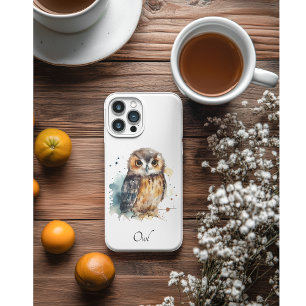 Cute Watercolor Owl, custom iPhone 11 Case