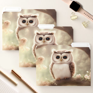 Cute Watercolor Owl File Folders