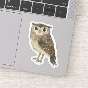 Cute Watercolor Owl Vinyl Sticker