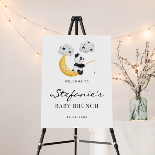 Cute Watercolor Panda Baby Brunch Welcome Foam Board