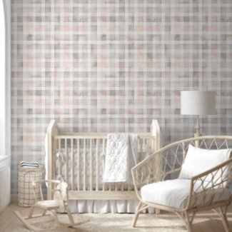 Cute Watercolor Pastel Checkered Pattern Nursery