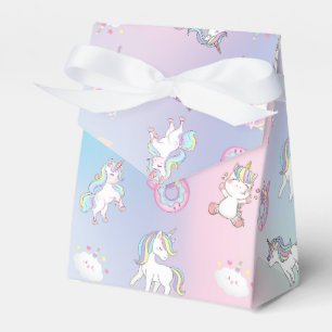 Cute Watercolor pastel Unicorns Rainbow Donut Favo Favor Boxes