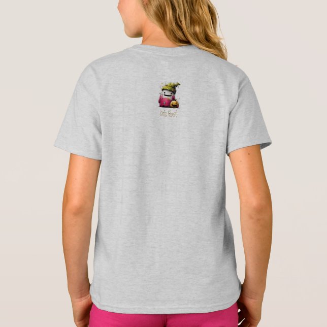 Cute Watercolor Patchwork Ghost Hallow T-Shirt (Back)