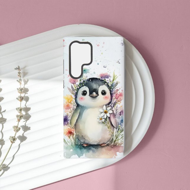 Cute Watercolor Penguin Samsung Galaxy Case (Creator Uploaded)