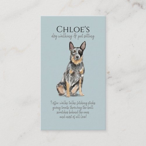 Cute Watercolor Pet Sitter Dog WalkerBusiness Card