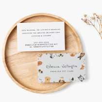 Cute Watercolor Pets Dogs Pet Sitter Dog Walker Business Card