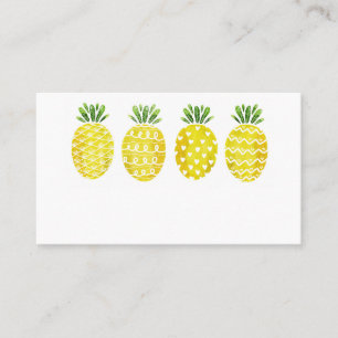 Cute Watercolor Pineapples Mix Pattern Summer Place Card