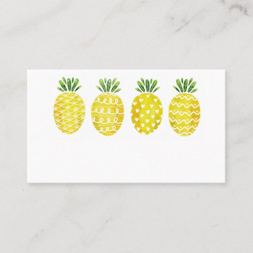 Cute Watercolor Pineapples Mix Pattern Summer Place Card