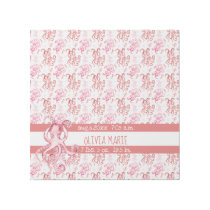Cute Watercolor Pink and Coral Octopus Baby's Name Gallery Wrap