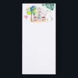 Cute Watercolor Pink Beach House Note Pads<br><div class="desc">This cute tropical notepad features a replica of my unique hand painted watercolor pink beach house with palm tree, great white heron and pink flamingo on a crisp white background. A cute and charming choice for your office and home lasted in Florida, Hawaii or any tropical location. To see more...</div>