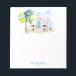 Cute Watercolor Pink Beach House Note Pads<br><div class="desc">Add a splash of tropical charm to your desk with these cute notepads, featuring a hand-painted pink beach house by Palm Beach, Florida watercolor artist Victoria Grigaliunas. With vibrant details like a palm tree, great white heron, and pink flamingo, this colorful design doubles as pretty desk decor and makes a...</div>