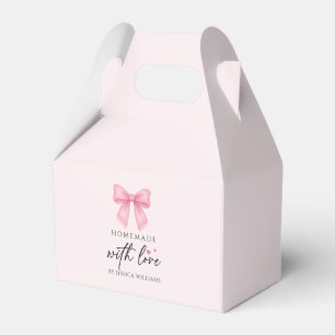 Cute Watercolor Pink Bow Coquette Holiday Gift Favor Boxes