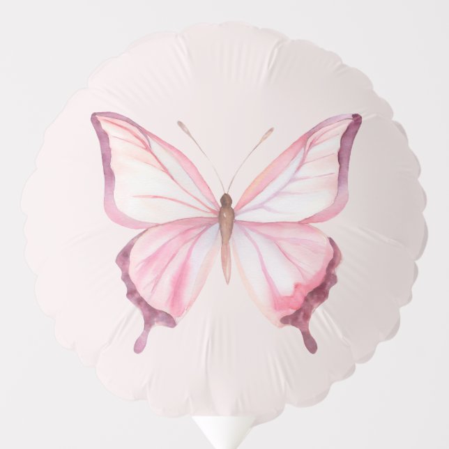 Cute Watercolor Pink Butterflies  Balloon (Front)