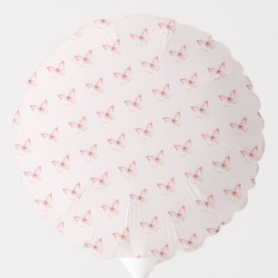 Cute Watercolor Pink Butterflies Balloon