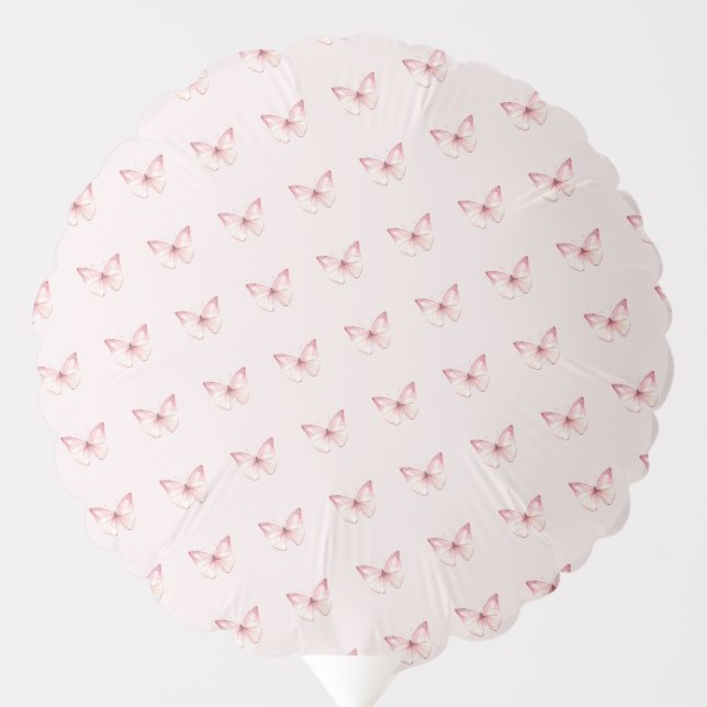 Cute Watercolor Pink Butterflies  Balloon (Front)
