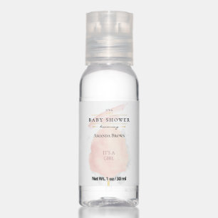 Cute Watercolor Pink Cotton Candy Baby Shower Hand Sanitizer