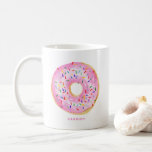 Cute Watercolor Pink Donut Sprinkles Personalized Coffee Mug<br><div class="desc">Cute Watercolor Pink Donut Sprinkles Coffee Mug | Customizable mug featuring watercolor illustration of a pink donut with colorful sprinkles. This fun and festive will be perfect as a personalized gift.</div>