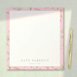 Cute Watercolor Pink Floral Pattern Notepad<br><div class="desc">Delicate floral pattern background..  For additional matching marketing materials,  custom design or
logo inquiry,  please contact me at maurareed.designs@gmail.com and I will reply within 24 hours.
For shipping,  card stock inquires and pricing contact Zazzle directly.</div>
