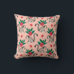 Cute Watercolor Pink Lemur Animal Floral Pattern Throw Pillow<br><div class="desc">This Cute Watercolor Pink Lemur Animal Floral Pattern Throw Pillow is a great addition to any girls & kids room. It has a pretty watercolor lemur floral pattern by Happy People Prints on it. It will add color to the nursery room easily!</div>