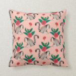 Cute Watercolor Pink Lemur Animal Floral Pattern Throw Pillow<br><div class="desc">This Cute Watercolor Pink Lemur Animal Floral Pattern Throw Pillow is a great addition to any girls & kids room. It has a pretty watercolor lemur floral pattern by Happy People Prints on it. It will add color to the nursery room easily!</div>