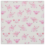 Cute Watercolor Pink Pigs Kids Pig Pattern Fabric